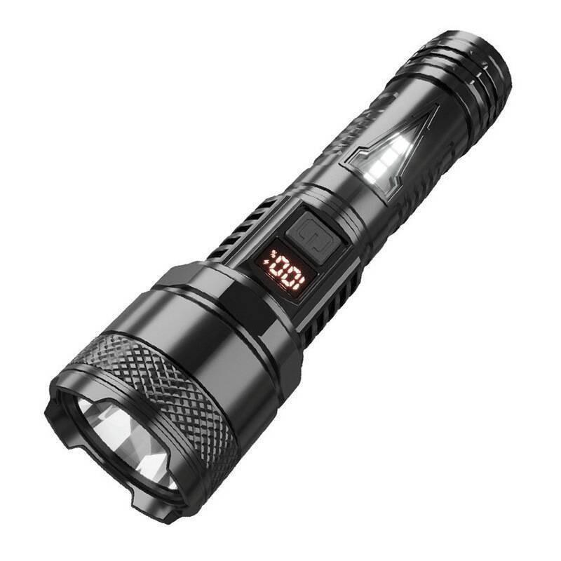 High Power Led Flashlight 7 Lamp Beads with Side Light Super Bright USB Rechargeable Tactical Torch Outdoor Camping Fishing Lamp