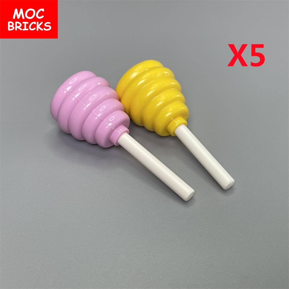 MOC Bricks Cotton Candy Cart City Street View Roadside Stalls Building Blocks Toys for Children Assemble DIY Dolls