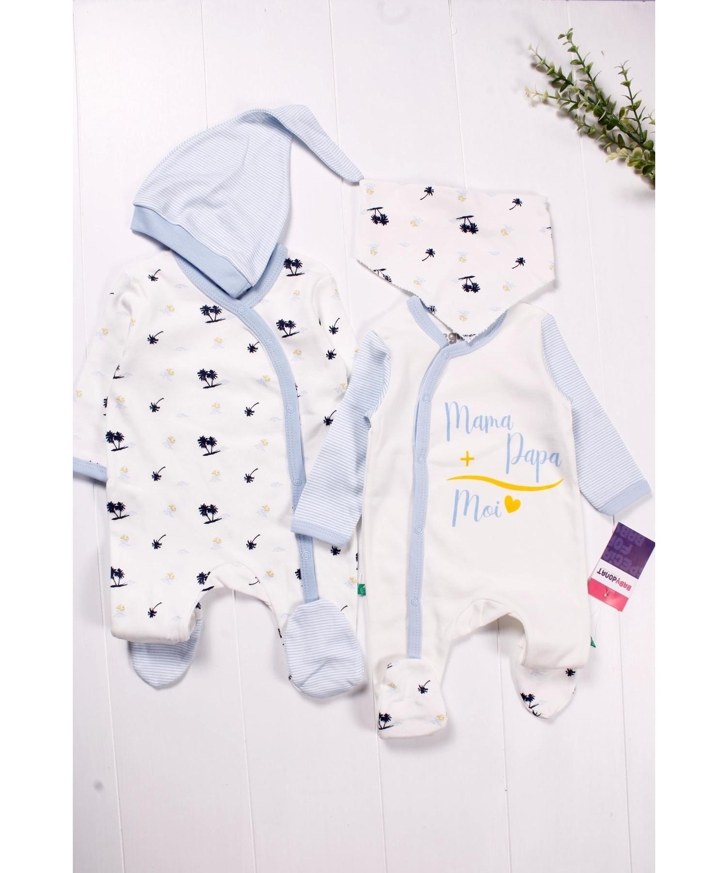 

Marine Kravuze Patterned Baby Boy Set of 4 Rompers