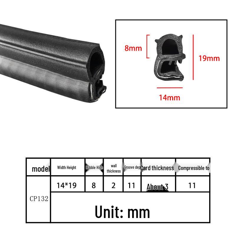 High-Temperature Resistant U-Shaped Rubber Sealing Strip for Dustproofing Electrical Cabinets and Car Doors