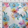 oneOone Cotton Flex Light Blue Fabric Flower Watercolor Quilting Supplies Print Sewing Fabric By The Yard 40 Inch
