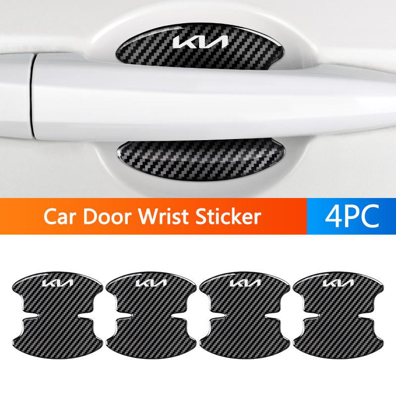 RPFU6 4/8Pcs Car Threshold Sticker with Door Handle Bowl Scratch Protective Stickers For Kia Ceed Sportage Cerato Soul Picanto Optima