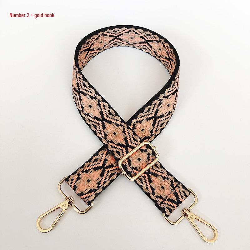 Colorful Jacquard Wide Shoulder Strap for Women's Bags - Canvas Crossbody and Backpack Accessory