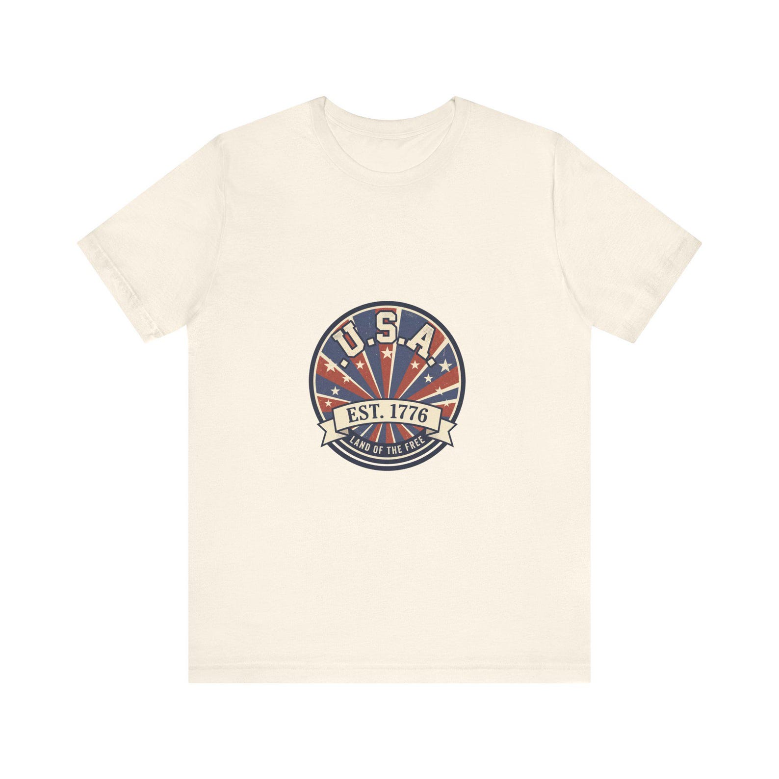 Retro USA Est 1776 Land of the Free T shirt, Distressed Americana Patriotic Tee 2XL