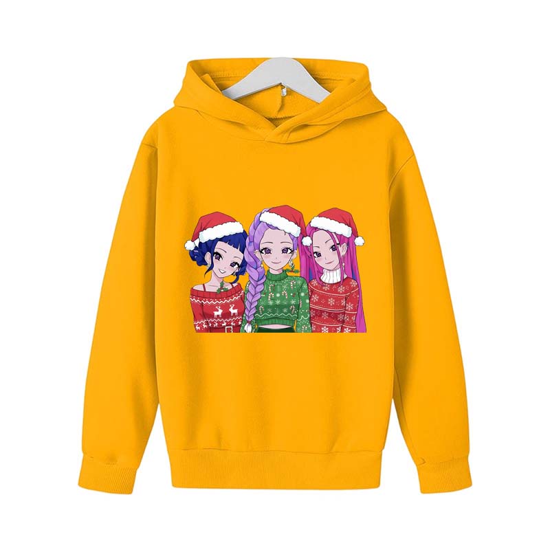 KPop Dämonenjäger Hoodie Y2K KPop Dämonenjäger Weihnachts-Hoodies Mädchen Jungen Rumi Herbst Lässig Langarm Kinderbekleidung