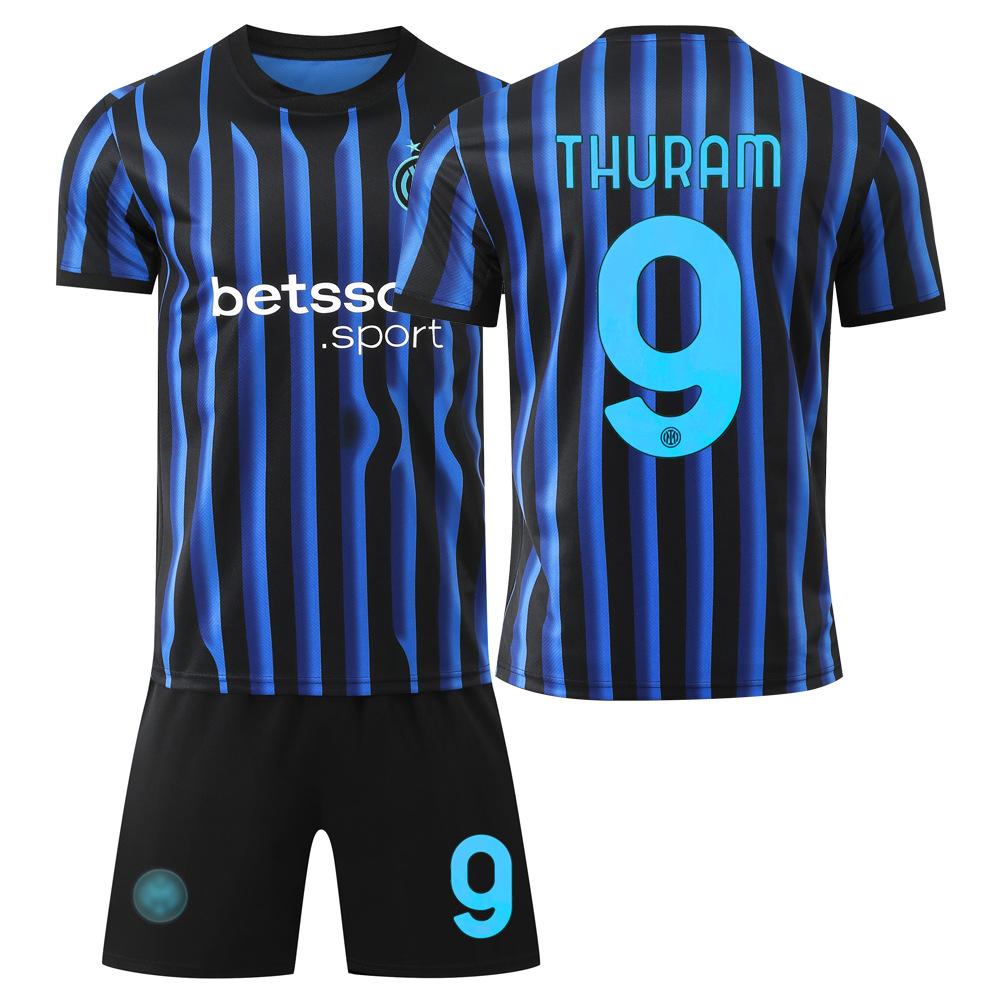 Inter Home And Away Football Jersey 9 Thuram No. 10 Lautaro White Jersey For Adults And Children