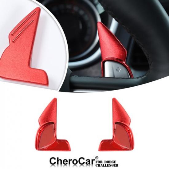 Steering Wheel Shift Paddle Extended Shifter Cover for Challenger Charger 15+Red