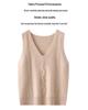 Women's V-Neck Knit Sweater Vest - Sleeveless, Loose Fit, Autumn/Winter Fashion