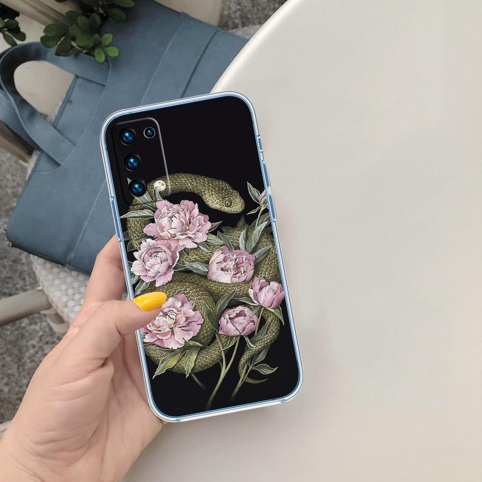PP56 Snake Design Soft Shell Transparent Phone Case for Samsung Galaxy A04 A04S A14 A23 A34 A54 M23 M33 M52 M53