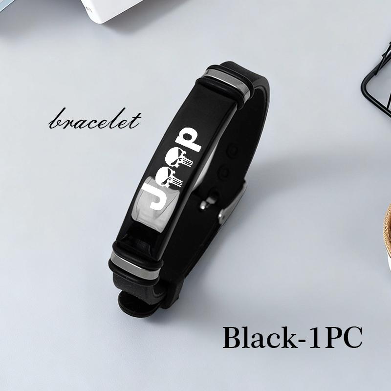 Car Badge Sports Bracelet Men Women Stainless Hand Chain For Jeep Grand Cherokee Wrangler JK Renegade Gladiator Compass AJW1