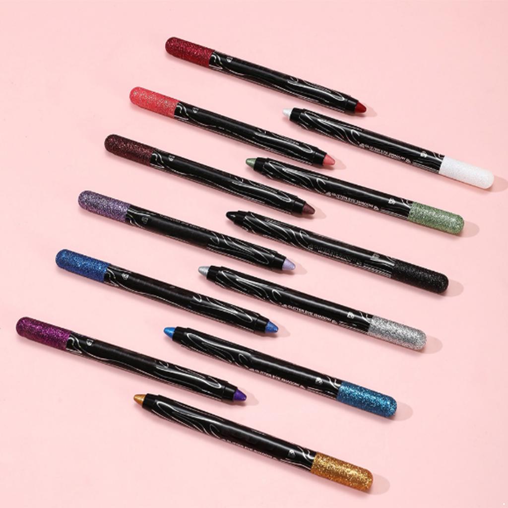 Waterproof Shimmer Eyeshadow Pen with Glitter and Pearlescent Finishes for Long Lasting Sparkly Eye Makeup