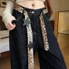 Fashion Dot Jacquard Scarf Belt Trendy Edgy High-End Long Waist Accessory With Retro Star Decoration