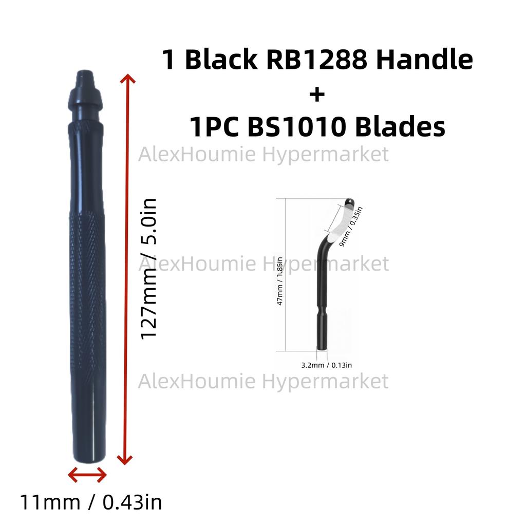 Metal Handle Deburring Tool Kits with BS1010 Blades Deburr Tool Edge Burr Remove 360 Degree Rotary High Grade Swivel Blades