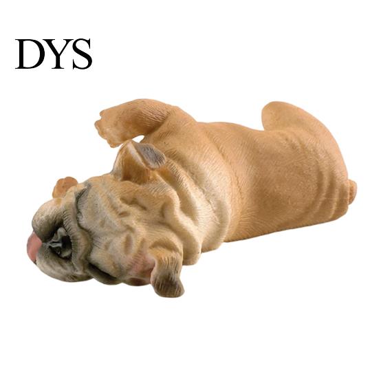 Realistic Animal Model Simulated Sleeping Dog Model, Lying French Bulldog Figurine, Mini Ornament PVC Educational Toy for Toddlers Boys Girls
