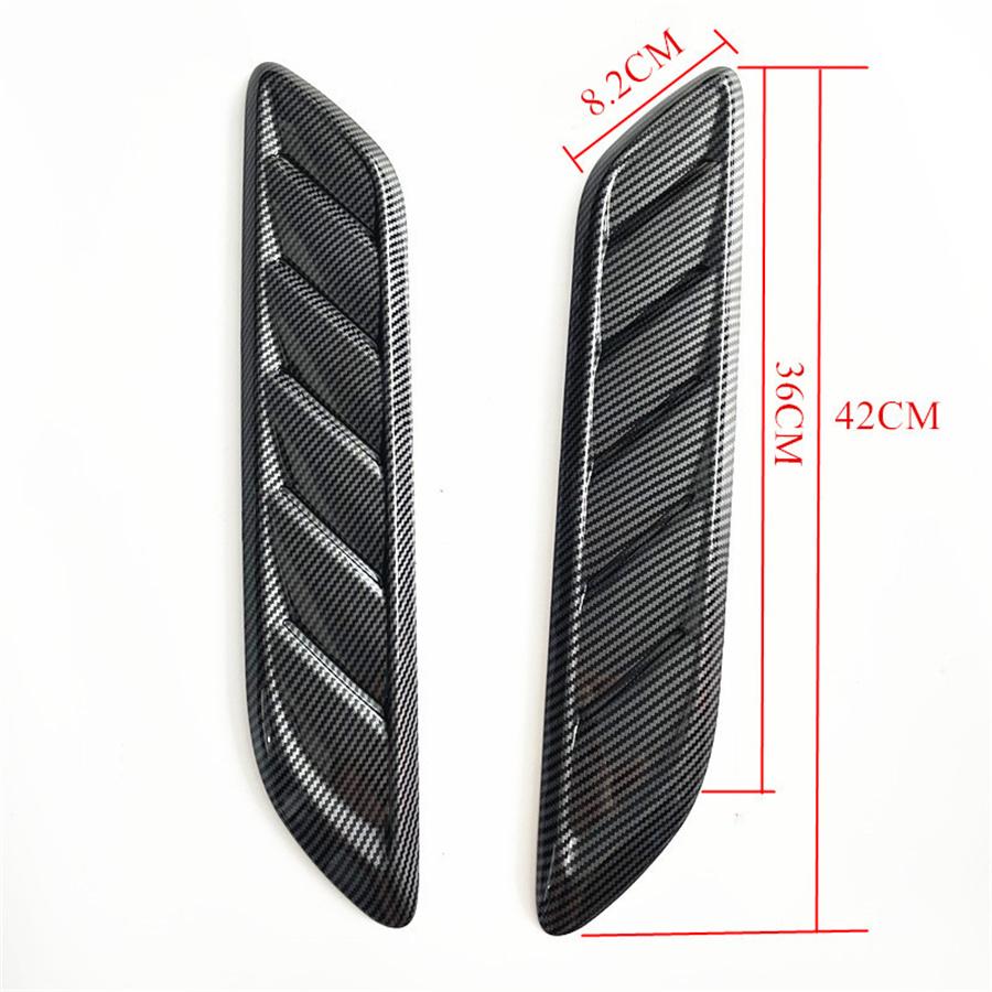 Universal Car Hood Vent Louver Scoop Cover Air Flow Intake Carbon Fiber Look Kit