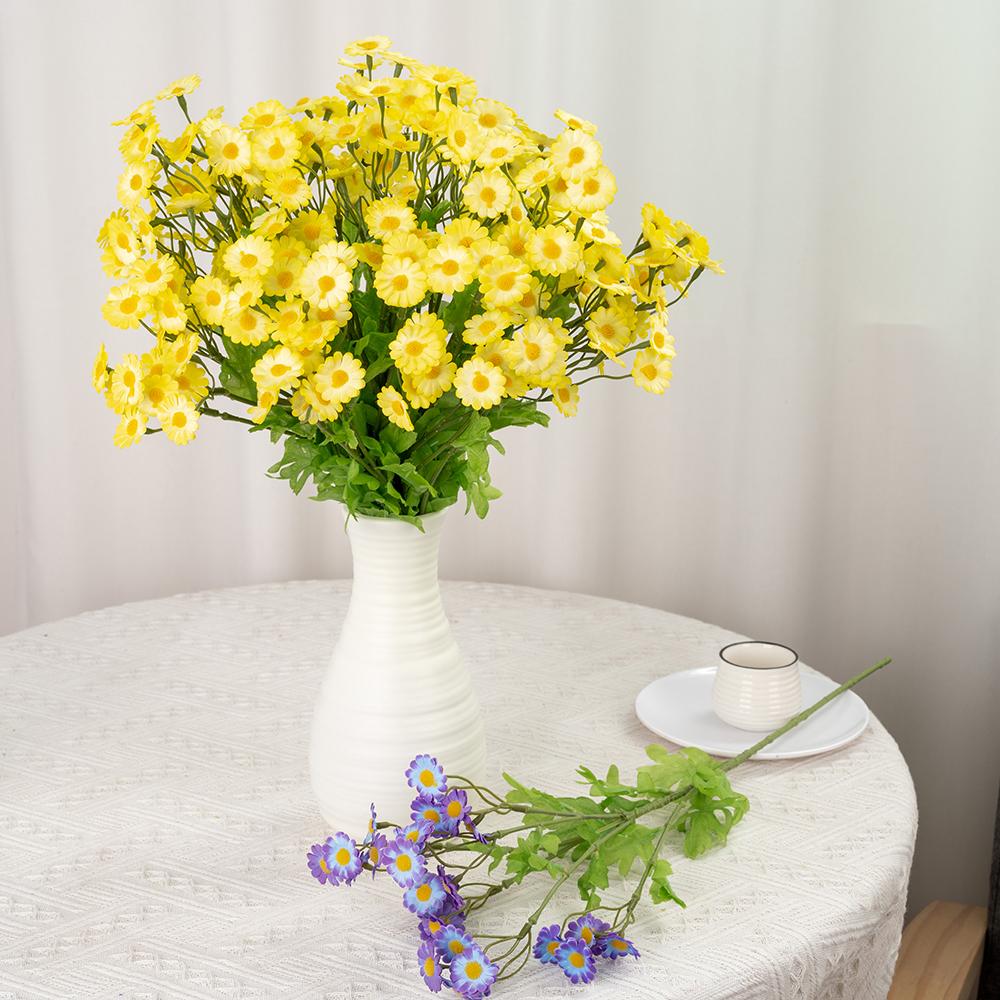 Artificial Silk Daisy Flower Bouquet for Home Table Centerpieces Arrangement Decoration