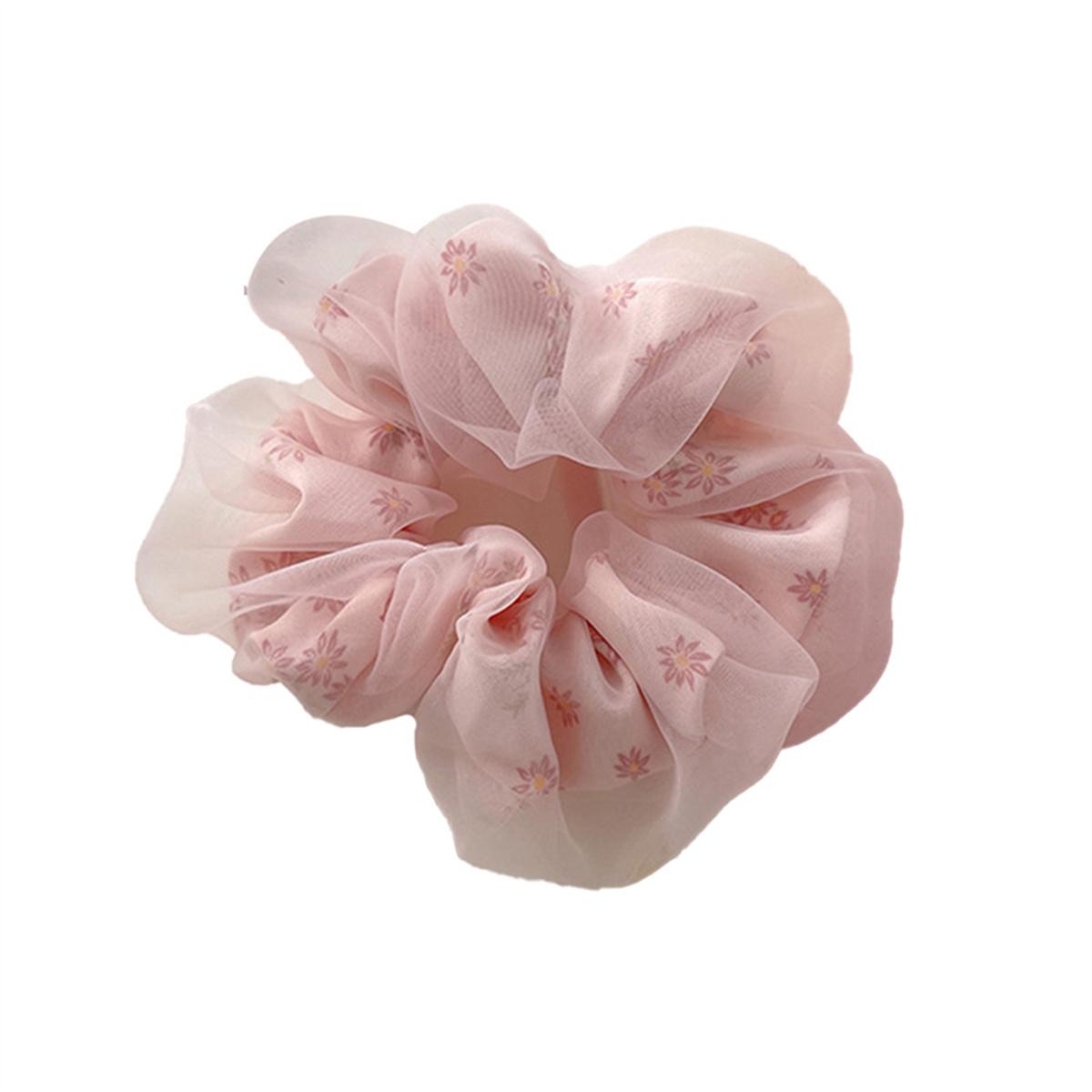 

Двошарові шовкові гумки для волосся з органзи. Гумка для волосся з солодкими квітами для дівчаток з хвостиком 11cm рожевий
