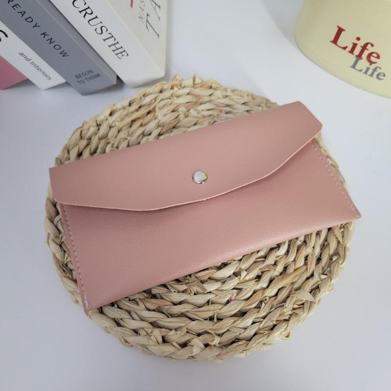 

Jiake pu leather cash wallet wallet envelope bag hand-held envelope bag рожевий