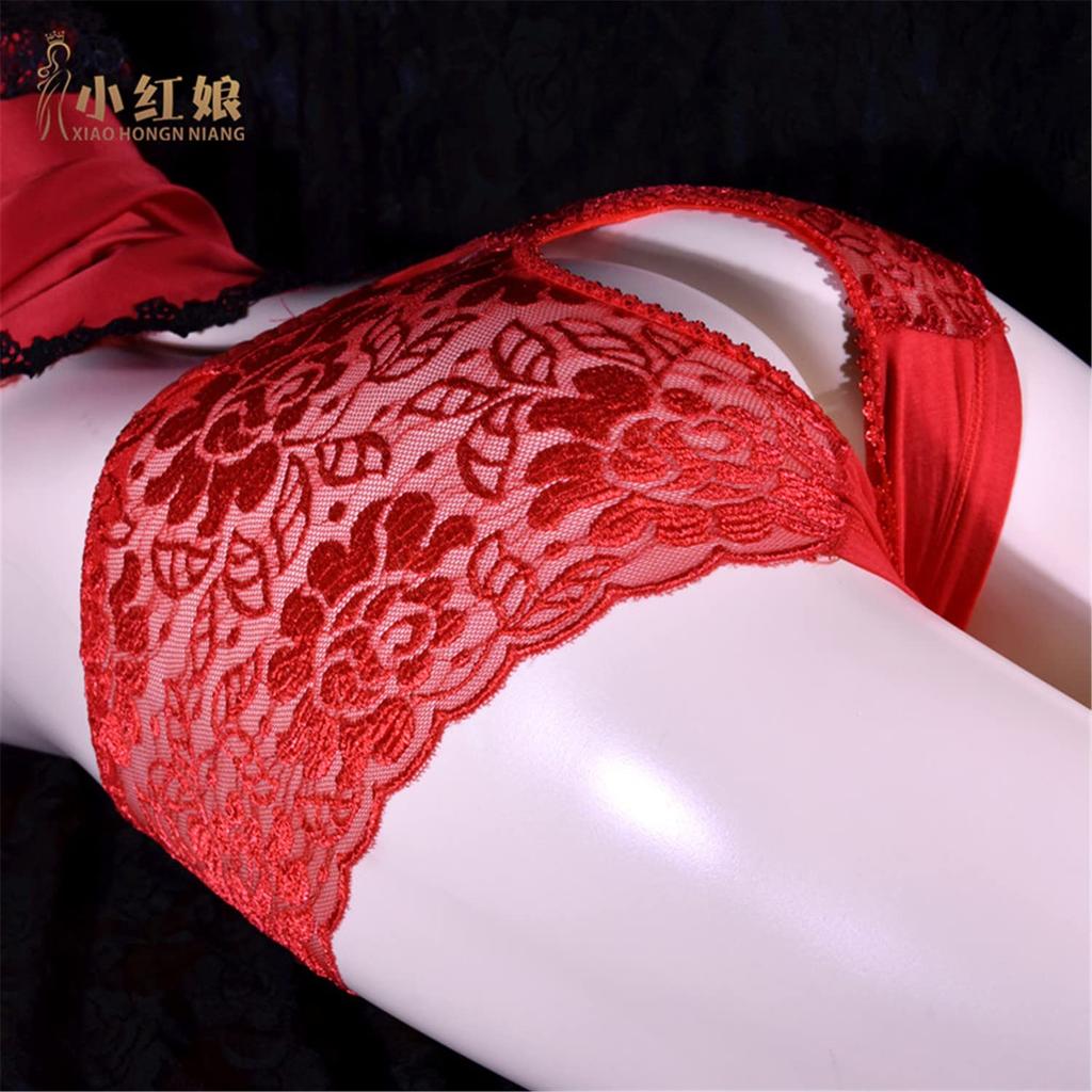 Sexy Lace Front and Rear Fully Open Floral Print Erotic Lace Panties [IntooMe] Women's Pants, Holes, Underwear, Visible, Crotch, Shorts, Lingerie,