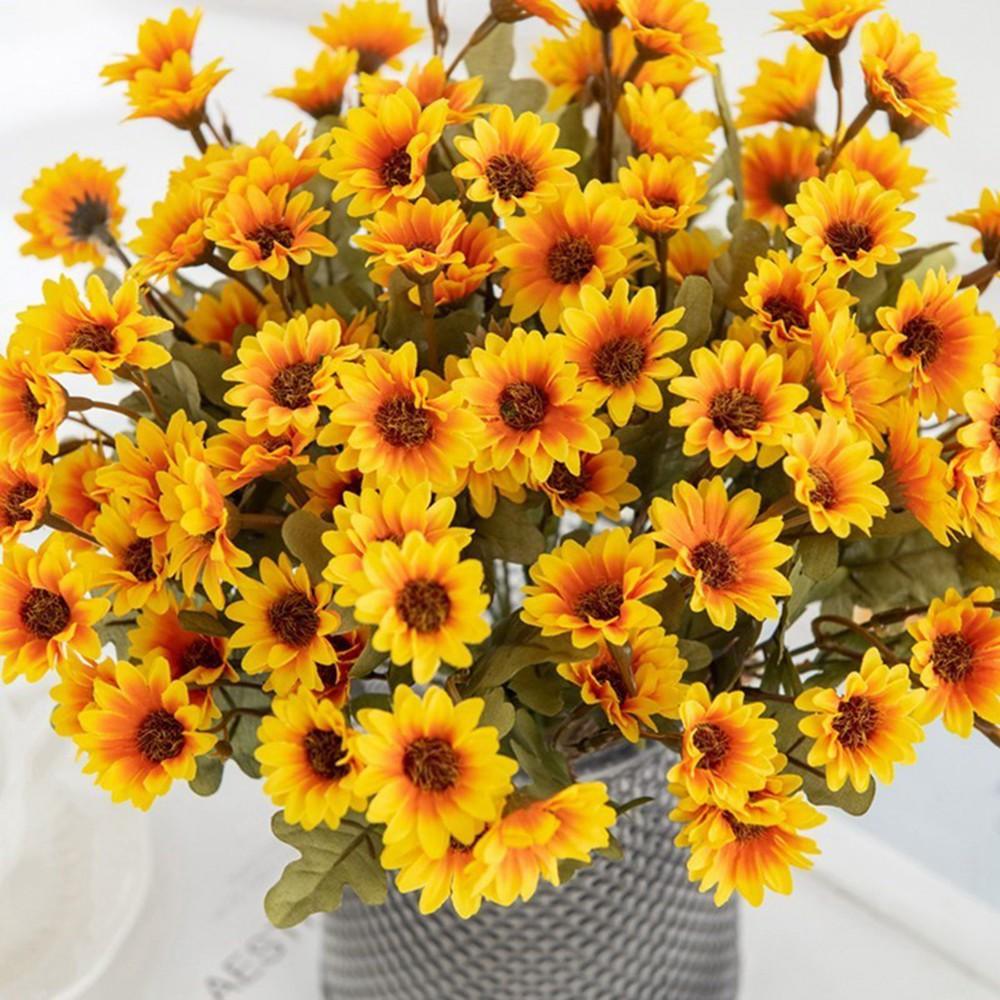 Artificial Flower Silk Small Daisy Hot Sale Wedding Bridal Bouquet Home Room Decoration Outdoor Garden Wreath Festival DIY Gift
