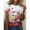 Women's 3D Digital Printed Cute Printed Round Neck T-shirt, Casual Short Sleeved