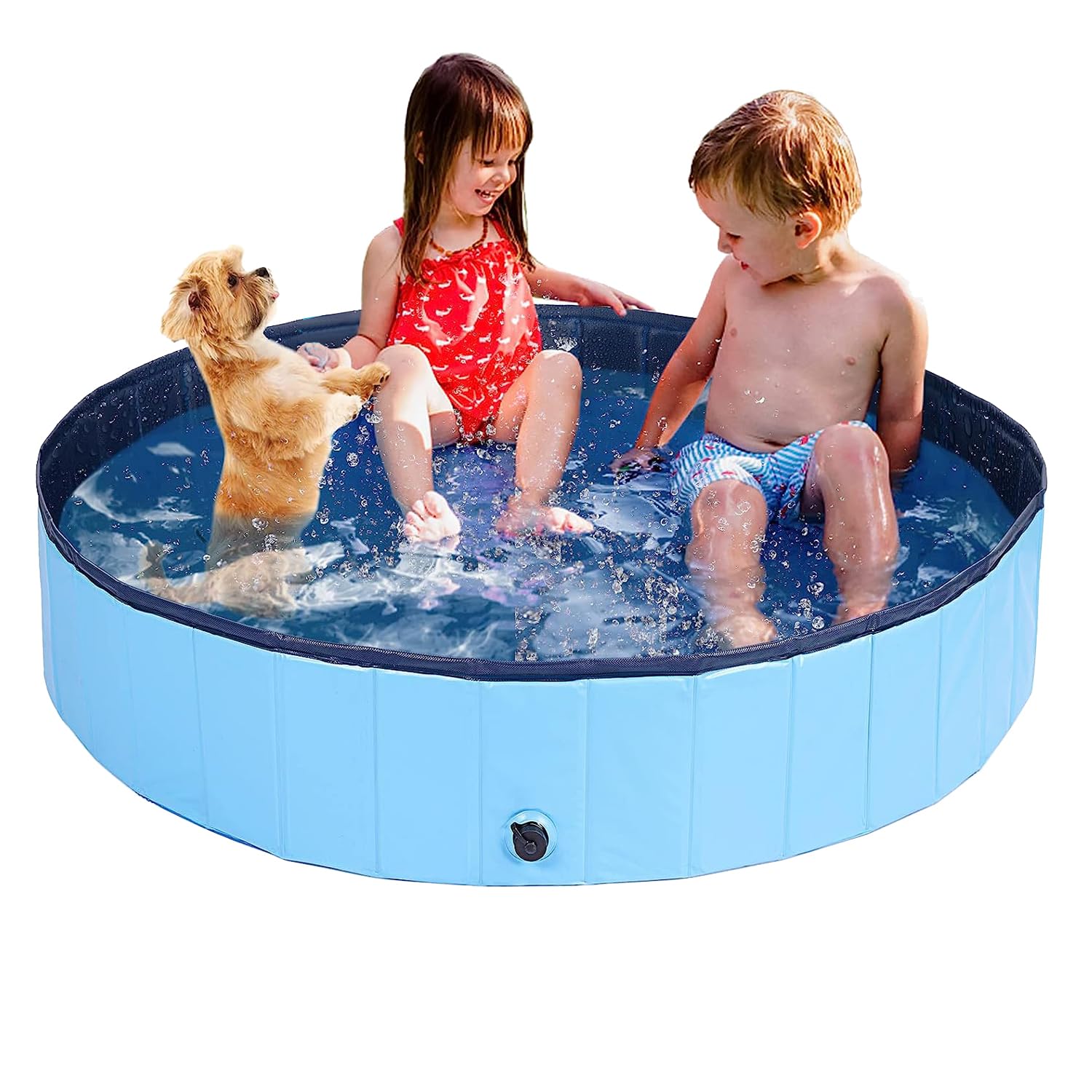 

Taeku Dog Foldable and Portable PVC Bathtub for Small and Medium Indoor and Outdoor Use Pool, Kids, Babies, Dogs, (8030cm, Blue)