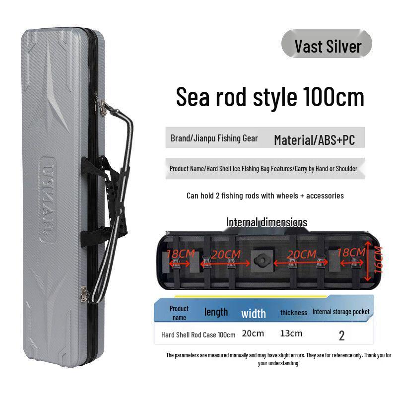 Fish Rod Bag for Raft, Lure, and Sea Fishing - No Disassembly Required, Fits Reel Line Groups, Multiple Models, Winter-Ready Storage.