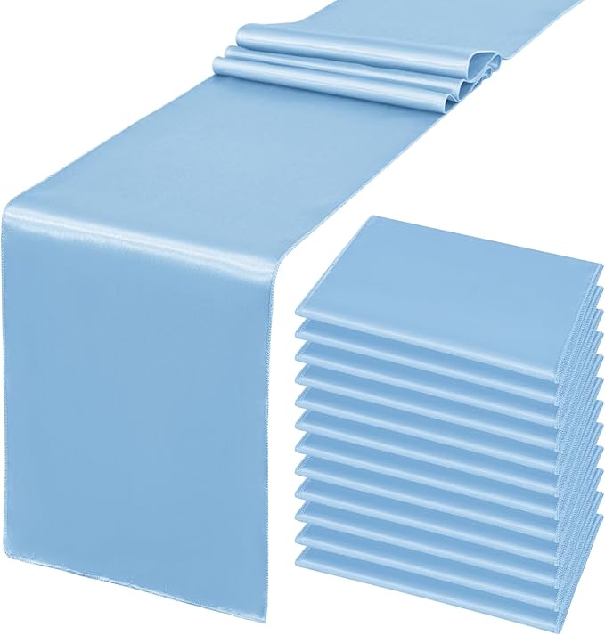 2 Pack Table Runner 12 X 108 Inch Burgundy Long Satin Silk Table Runner for Wedding Banquet Christmas Birthday Party Decoration