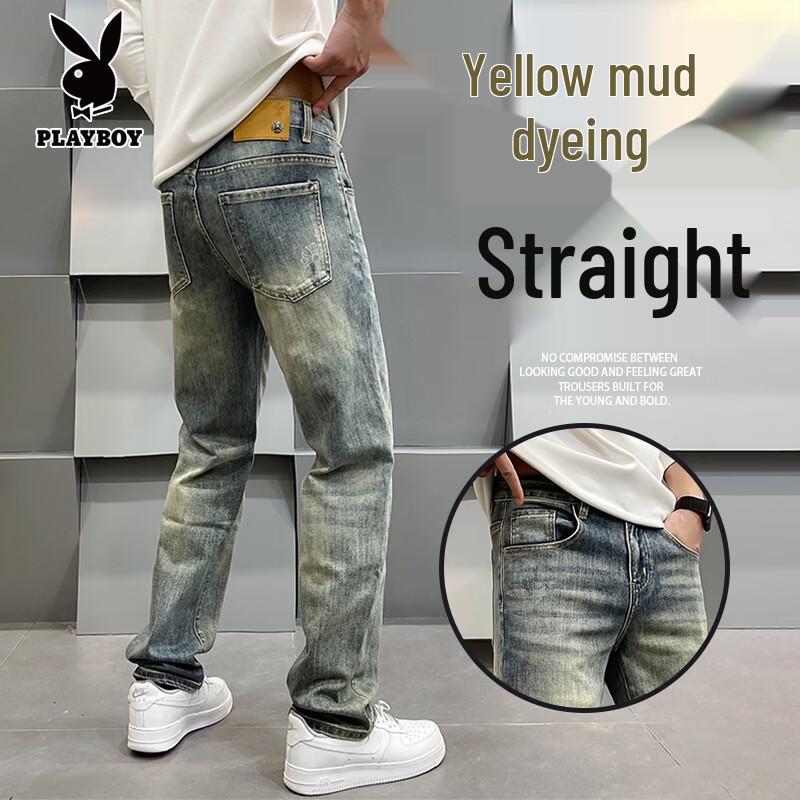 PLAYBOY Men s Retro Slim Straight Jeans 36