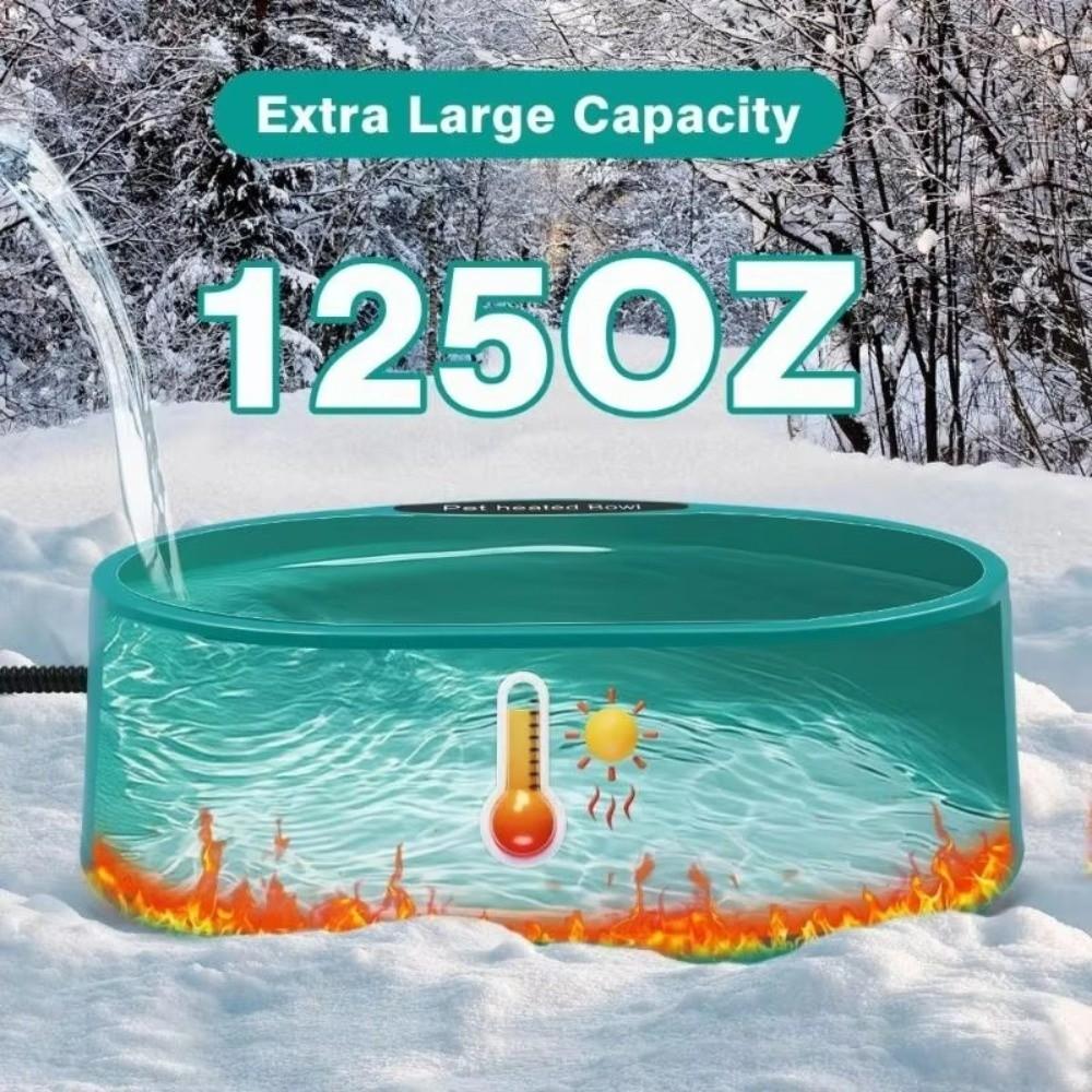 3.7L Large Automatic Heating Water Bowl Automatic Heating Insulated Design Automatic Water Drinking Bowl