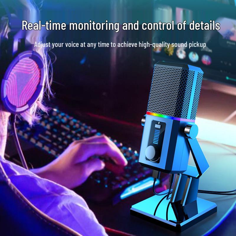 RGB Noise-Reducing Mic for Gaming, Streaming, Conferences, and Online Classes - Blackout Desktop Microphone
