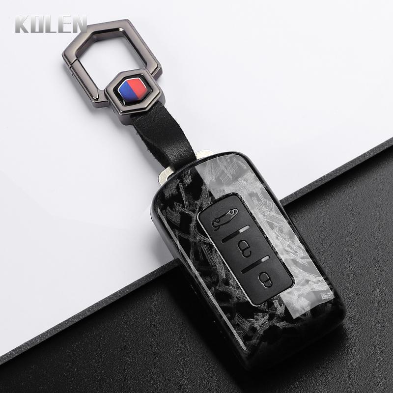Abs Carbon Fiber Style Car Key Case Cover For Mitsubishi Xpander Outlander Asx Pajero Eclipse Cross Montero Keychain Accessories