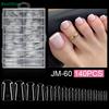 Acrylic Full Cover Fake Toenail Ultra Thin Clear Press On Toe Foot Nails Tips 140Pcs/Set
