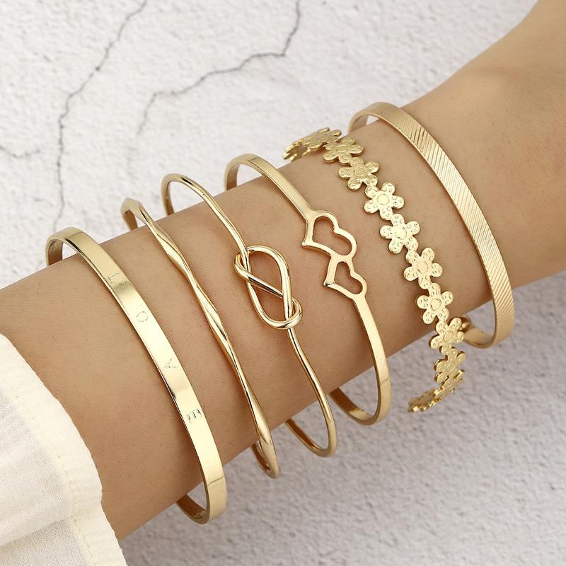 Jewelry, Rhombus Twist Glossy Bracelet Set, Irregular Punk Bracelet Set
