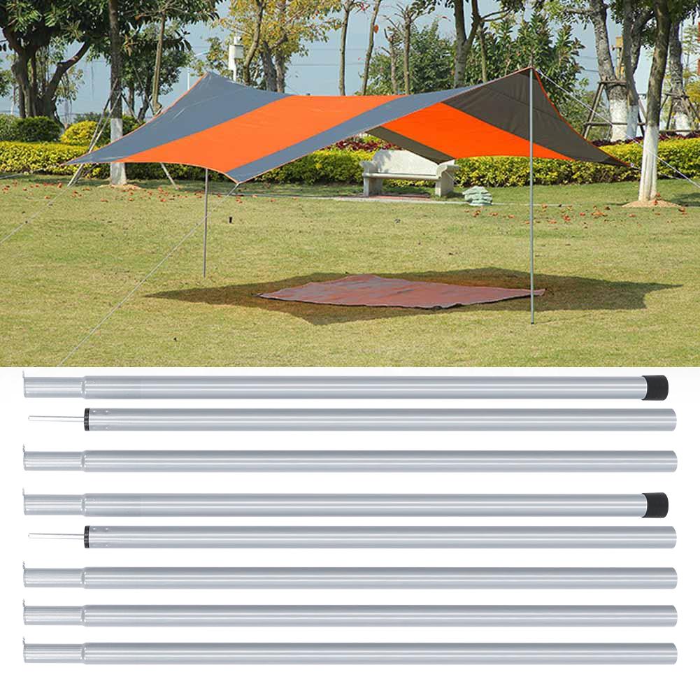 8PCS Portable Steel Corrosion Resistant Folding Adjustable Awning Rod Outdoor Sandbeach Tent Support Pole Accessory2M