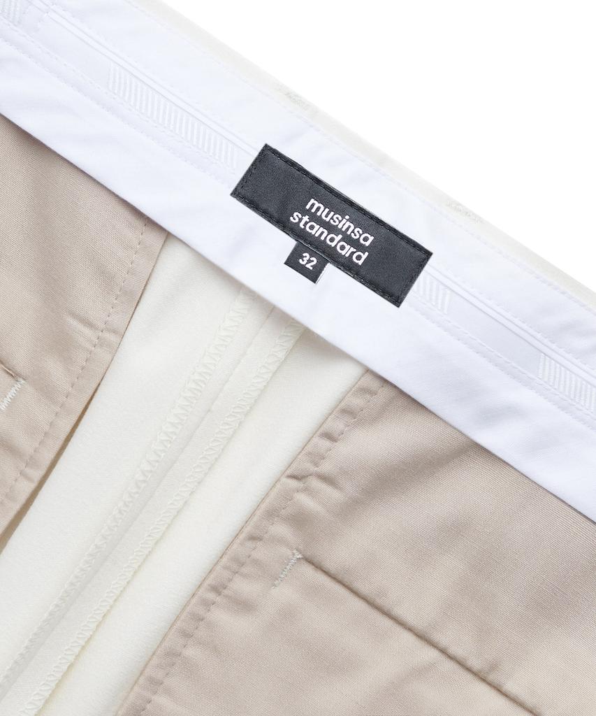 Musinsa Standard Lightweight Real Wide Hidden Banding Slacks [Cream]