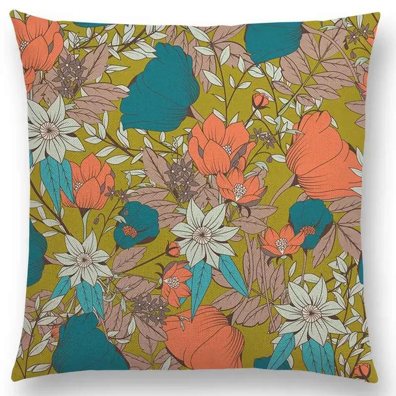 Botanical Floral And Butterfly Cushion Cover Beautiful Flowers Garden Mini Prints Home Decor Sofa Throw Pillow Case