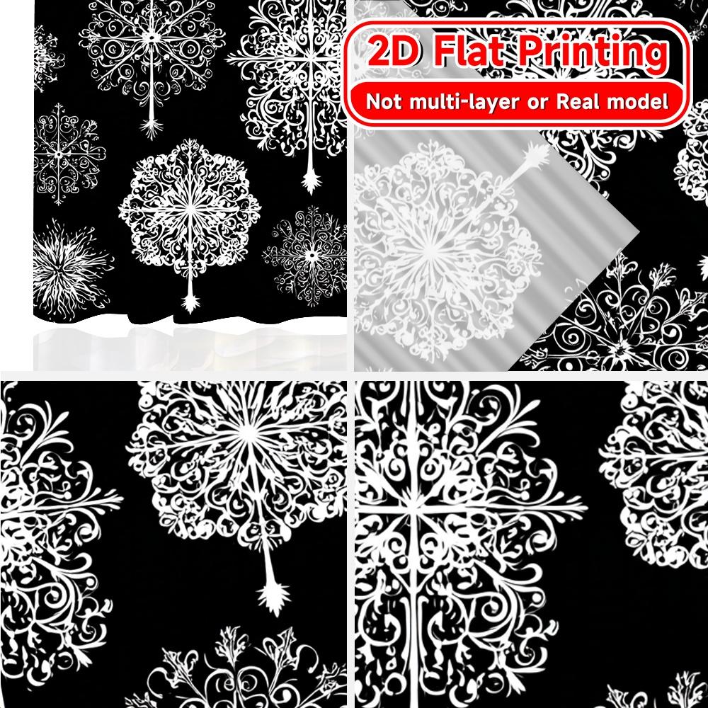 Modern Flat Printing Curtains Without Rod Christmas Trees Snowflakes Fashionable Curtainments During Valentine Set Of 2 Made Polyester