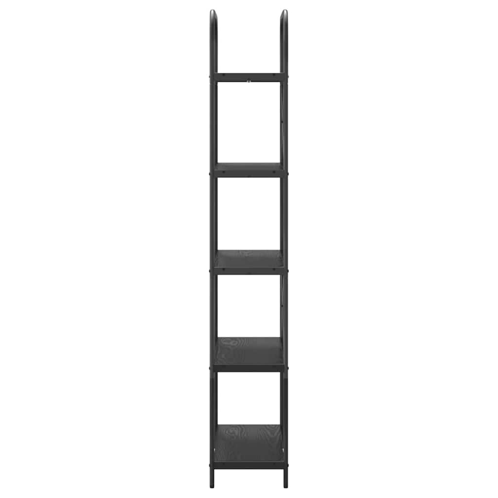 Bookshelf Black Oak Effect 80 x 30 x 183 cm Engineered Wood