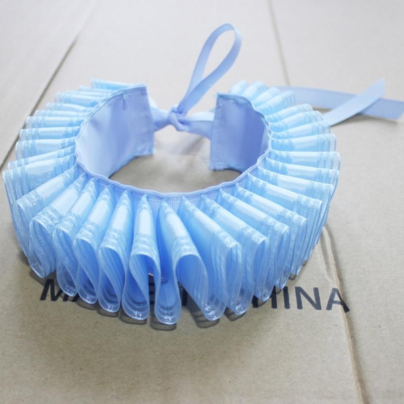 Renaissance Neck Ruffle Collar Cape Retro Tulle Ruffled Collar Clown Layered Victorian Ruffle Collar