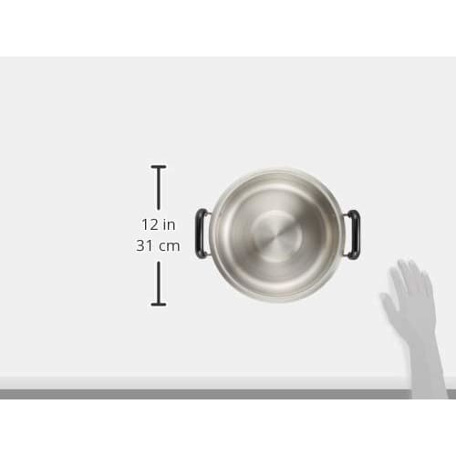 Endo Shoji Commercial-Grade Plastic Handle Thick Plate Practical Pot, 27cm, Induction Cooker Compatible, 18-0 Stainless Steel Body, 18-8 Stainless Ste