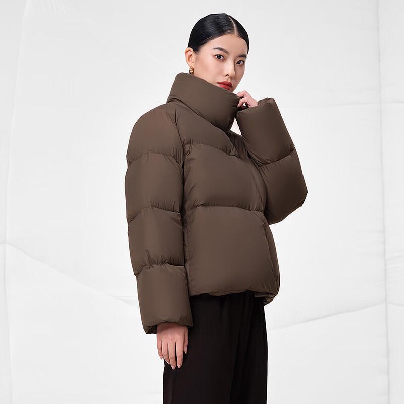 Tanboer Women's High Collar Goose Down Short Puffer Jacket TW236362