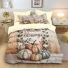 3pcs Autumn Harvest Festival Pumpkin Print Coreless Quilt Set Multiple Sizes Soft Living Room Decoration Machine Washable