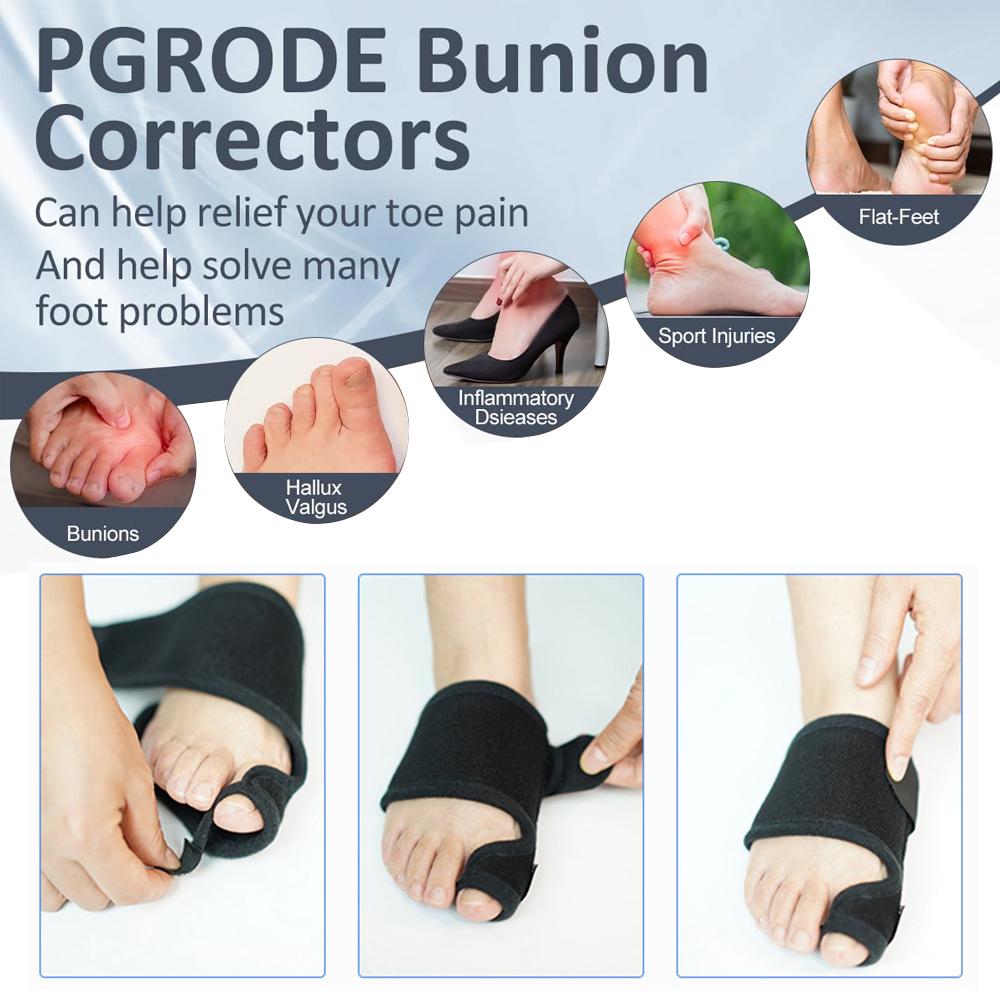 1Pc Bunion Corrector Non-Slip Big Toe Straightener Ankle Brace Support For Women Day Night Toe Separator Socks