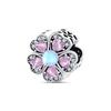 Copper Metal Butterfly Dragonfly Flower Pink Zircon Themed Sweet Charm Bead Components Bead Components Compatible With Pan Authentic Original