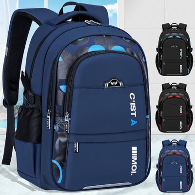 Ergonomischer Oxford Rucksack Große Kapazität Schultasche für Teenager Jungen Strapazierfähiger Rucksack Farbblock-Design