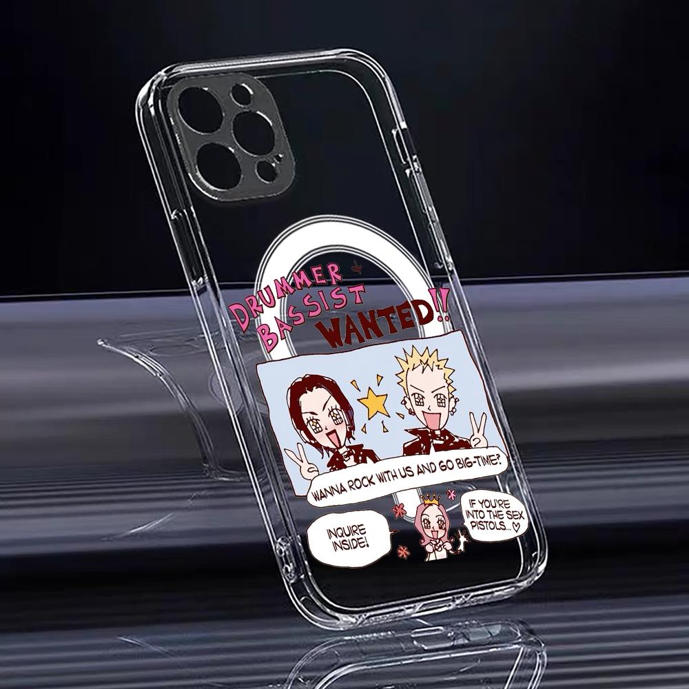 Cute Nana Phone Case For iPhone 17 16 15 14 13 12 Pro Max Plus With Magnetic Crystal Clear Case Wireless Charge
