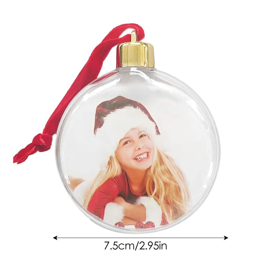 DIY Transparent Photo Frame Pendant Snowman Five-star Ball Xmas Tree Hanging Ornaments Festival Decorations Suprised Kids Gifts