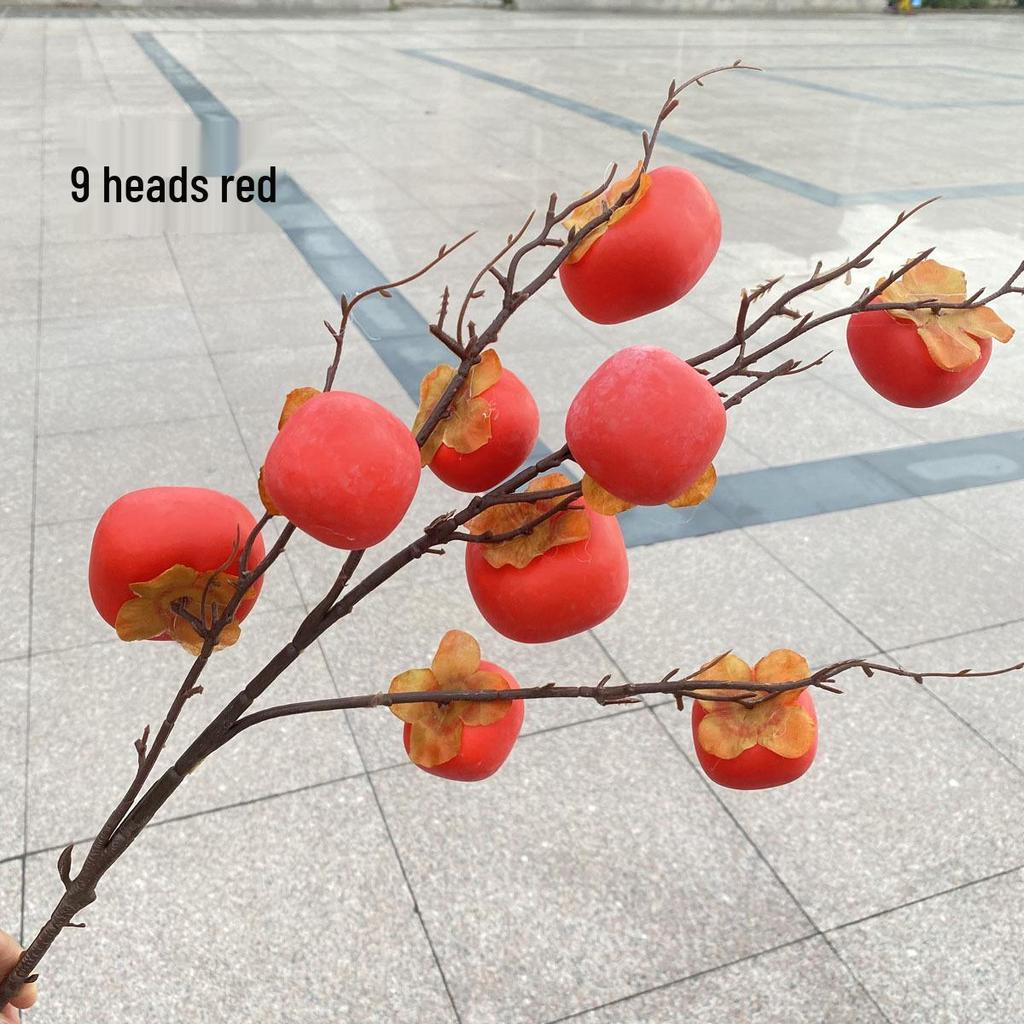 9-Head Faux Persimmon Berry Foam Home Decor Ornaments