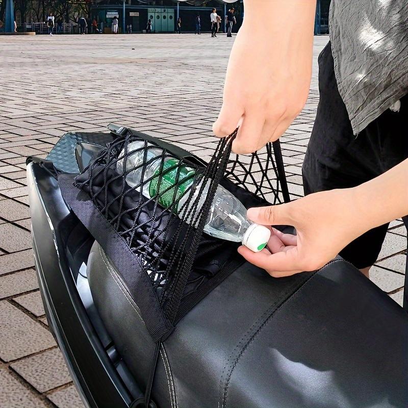 Motorcycle Cargo Net Elastic Double Layer Motorcycle Net for Helmet Storage Net with Hooks Luggage Net Car Rear Seat Storage Net